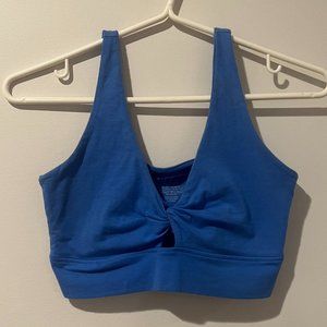 Blue Bra Top with Front Cut Out